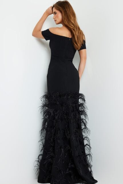 black mermaid evening dress 08384