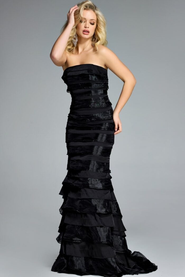 Model wearing Jovani dress 44383.